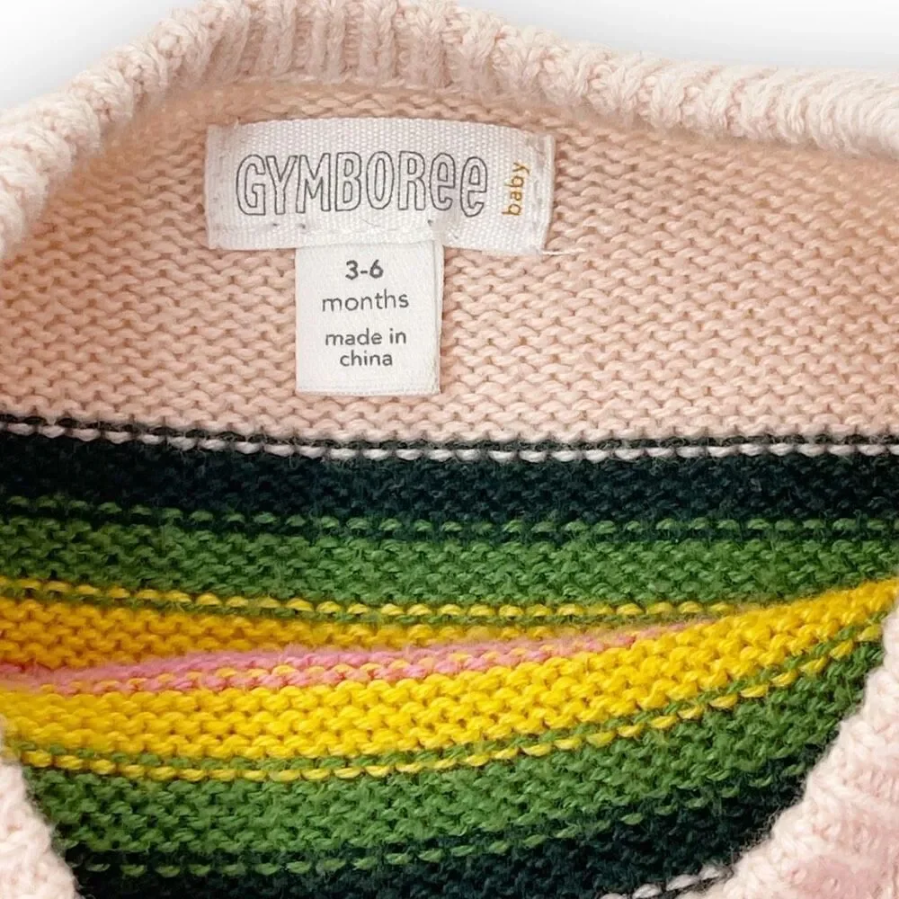 Gymboree Knit Red Rainbow Romper One Piece Baby Size 3-6 Months